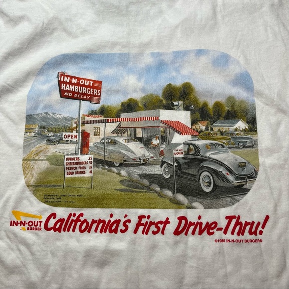 In N Out Burger WHITE T-Shirt XL Cotton Tagless 2-Side California Hi-Quality and - Picture 4 of 5